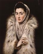 El Greco Lady in a fur wrap Sweden oil painting artist